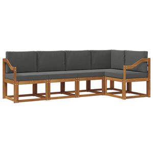 vidaXL Комплект дивани за открито 5 pcs Натурален и Антрацит