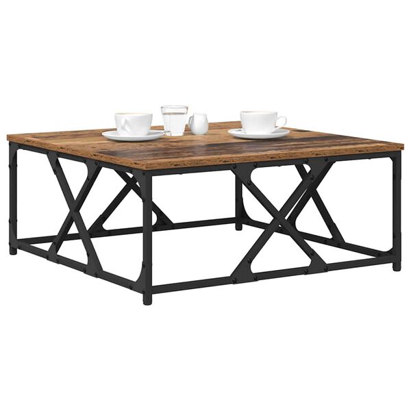 vidaXL Масичка за кафе Старо дърво 70 x 70 x 30 cm Инженерно дърво