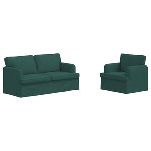 vidaXL Комплект дивани 2 pcs Тъмен зелен 162 x 80 x 85 см текстил