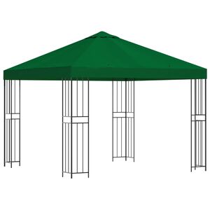vidaXL Шатра 3 x 3 m Зелено Полиестер и стомана 190 gsm