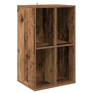 vidaXL Шкаф за грамофонни плочи Старо дърво 44,5 x 36,5 x 74,5 см