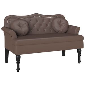 vidaXL Пейка Честърфилд Кафяво 120.5 x 65 x 75 см Изкуствена