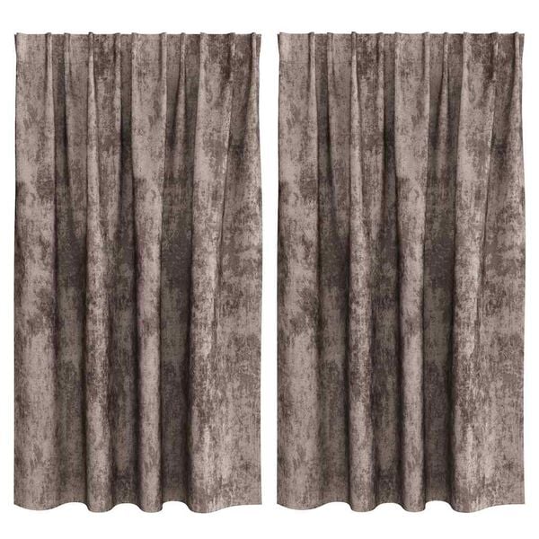 vidaXL Кадифени завеси С завеси 2 pcs Капучино 140 x 140 cm Кадифе