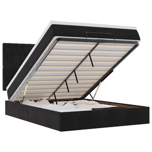 vidaXL Османско легло с матраци черно 140x190cm кадифе