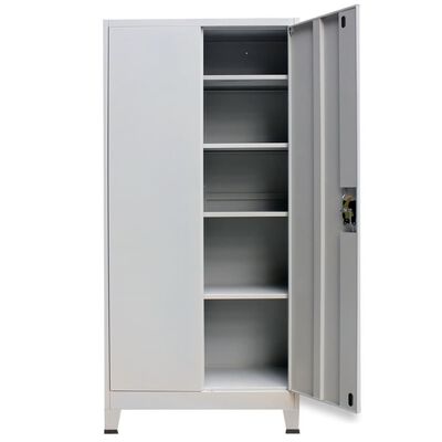 vidaXL Офис шкаф с 2 врати, стомана, 90x40x180 cм, сив