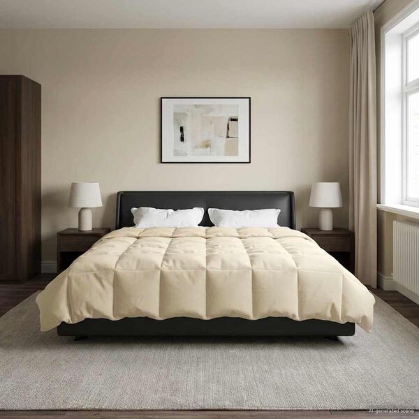 vidaXL Зимен юрган Патичено Крем 220 x 240 cm Микрофибър