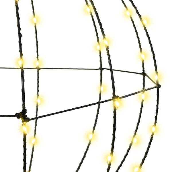 vidaXL Топка с 160 LED светодиода Топло бяло 50 cm Метал