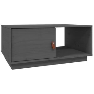 vidaXL Кафе маса, сива, 80x50x35,5 см, борово дърво масив