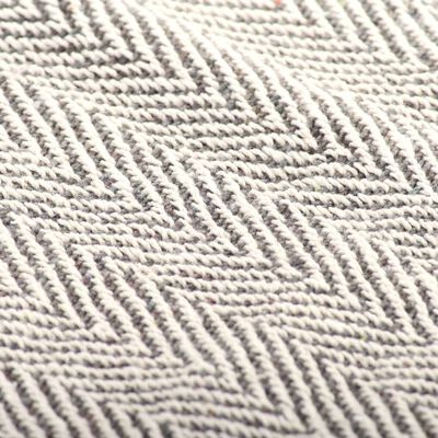 vidaXL Декоративно одеяло, памук, рибена кост, 160x210 см, сиво
