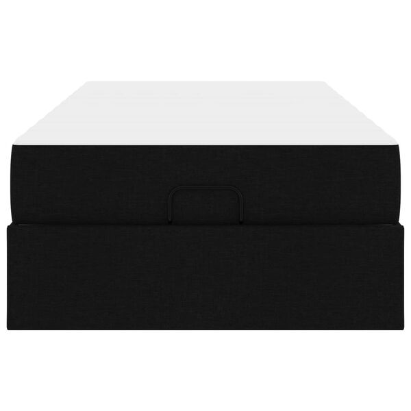 vidaXL Рамка за легло с матрак с матрак 2 pcs Черно текстил