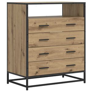 vidaXL Чекмеджетен шкаф 4-Чекмедже Дъб артизан 70 x 41 x 83,5 см