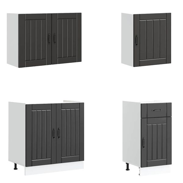 vidaXL Комплект кухненски шкафове от 7 части Lucca, инженерно дърво