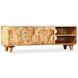 vidaXL Шкаф за телевизор, мангово дърво масив, 118x35x40 cм