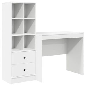 vidaXL Бюро Бяло 135,5 x 50 x 127 см 2 бр.