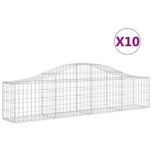 vidaXL Габионни кошници арка 10 бр 200x30x40/60 см поцинковано желязо