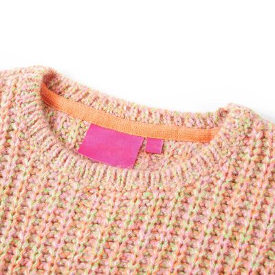 Детски плетен пуловер, бледорозово, 92