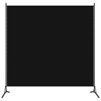 vidaXL Параван за стая, 1 панел, черен, 175x180 см