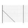 vidaXL Плетена оградна мрежа с фланец, антрацит, 2,2x10 м