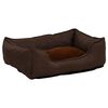 vidaXL Кучешко легло, кафяво, 85,5x70x23 см, ленена визия, полар