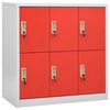 vidaXL Заключващ се шкаф, светлосиво и червено, 90x45x92,5 см, стомана