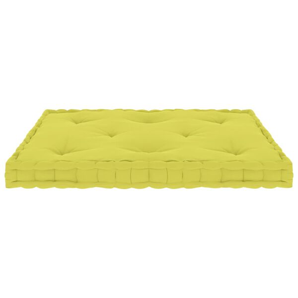 vidaXL Палетна възглавница за под, ябълковозелена, 73x40x7 см, памук