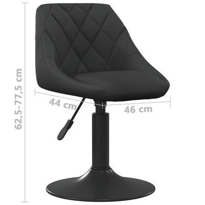 vidaXL Въртящи трапезни столове, 2 бр, черни, кадифе