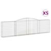 vidaXL Габионни кошници арка 5 бр 400x30x100/120 см поцинковано желязо