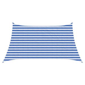 vidaXL Слънцезащитен плат Правоъгълна 3/4 x 2 m HDPE Синьо и бяло