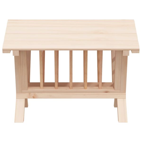 vidaXL Хранилка за сено за зайци 44x33x33 см масивна ела