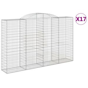 vidaXL Габионни кошници арка 17 бр 300x50x180/200см поцинковано желязо