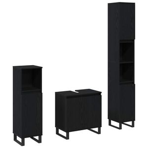 vidaXL Комплект мебели за баня 3 бр. Черния дъб 30 x 30 x 190 см