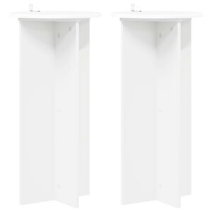 vidaXL Стойка за растения 2 pcs Бяло &Oslash;40 x 80 см Инженерна дървесина