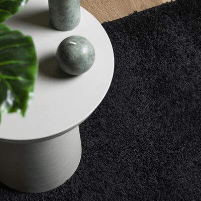 vidaXL Шаги килим с дълъг косъм "PAMPLONA" модерен черен 240x340 см