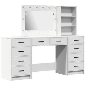 vidaXL Тоалетка 3 бр. Бяло 78,5 x 41 x 135 см Инженерна дървесина