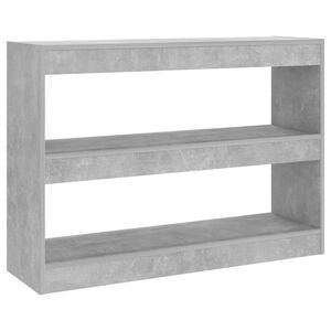 vidaXL Библиотека/разделител за стая, бетонно сива, 100x30x72 см
