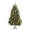 vidaXL Изкуствена коледна елха с шарнири, 300 LED и топки, 270 см