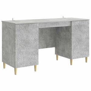 vidaXL Бюро Бетонно сиво 142,5 x 50 x 75 см Инженерна дървесина