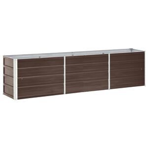 vidaXL Градинска висока леха поцинкована стомана 240x40x45 см кафява