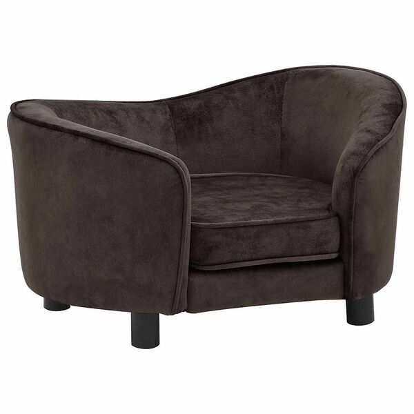 vidaXL Диван за кучета, кафяв, 69x49x40 см, плюш