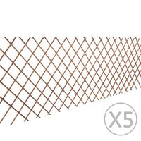 vidaXL Върбови огради хармоника, 5 бр, 180x90 см