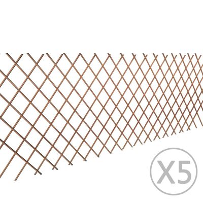 vidaXL Върбови огради хармоника, 5 бр, 180x90 см