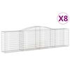 vidaXL Габионни кошници арка 8 бр 400x50x100/120 см поцинковано желязо