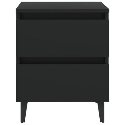 vidaXL Нощни шкафчета, 2 бр, черни, 40x35x50 см, ПДЧ