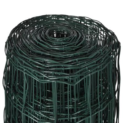 vidaXL Оградна мрежа, стомана, 10 x 1,5 м, зелена
