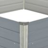 vidaXL Повдигната леха, 129x129x46 см, поцинкована стомана, сива