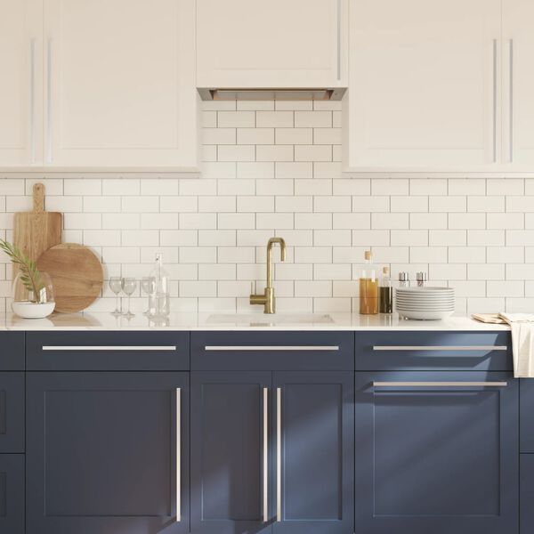 vidaXL Дръжки за шкафове, 20 бр, сребристи, 480 мм, неръждаема стомана