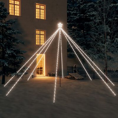 vidaXL Светеща коледна елха закрито/открито 800 LED студено бяла 5 м