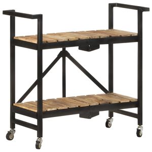 vidaXL Кухненска количка, 87x36x81 см, мангово дърво масив