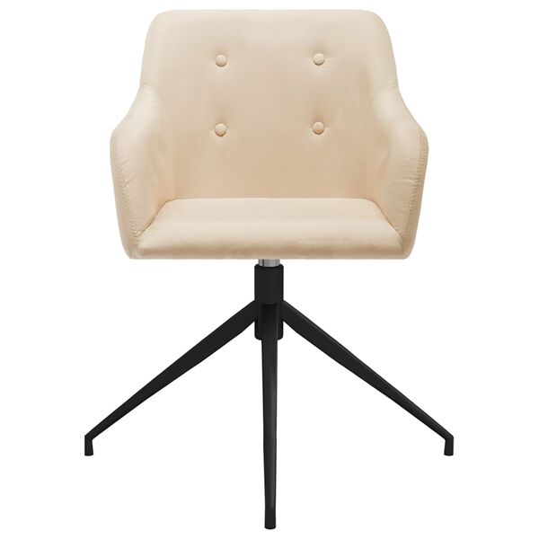 vidaXL Въртящи се трапезни столове, 2 бр, кремави, текстил