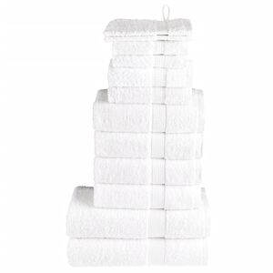 vidaXL Премиум комплект хавлии от 12 части SOLUND бял 600 gsm